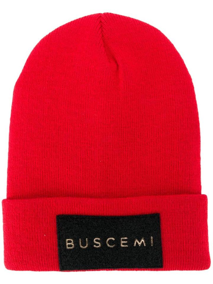Buscemi Logo Patch Beanie - Red