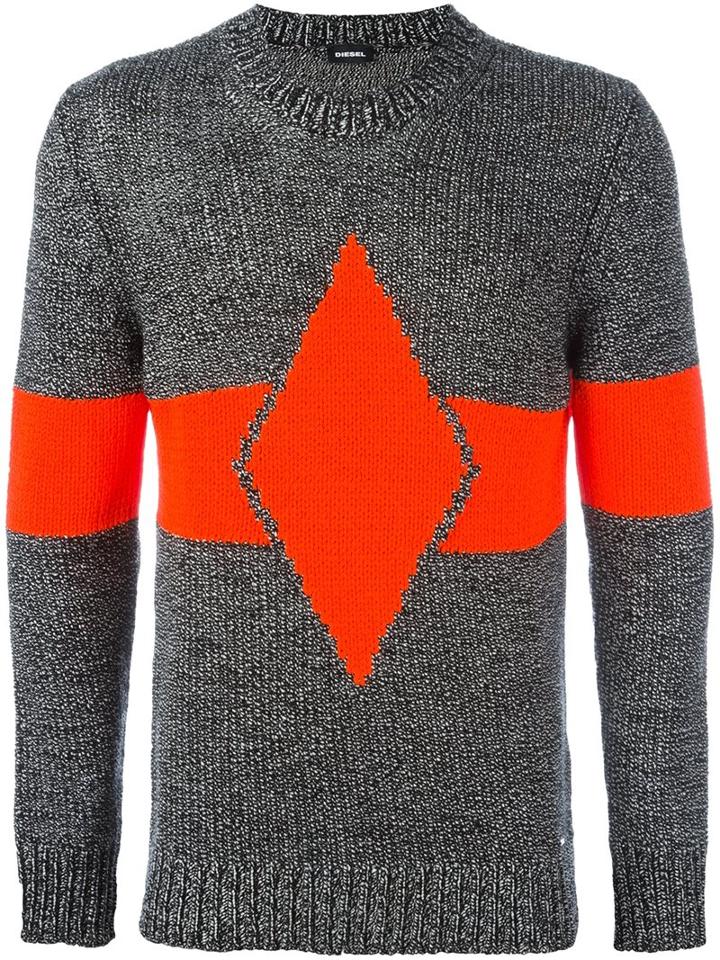 Diesel Stripe Intarsia Sweater