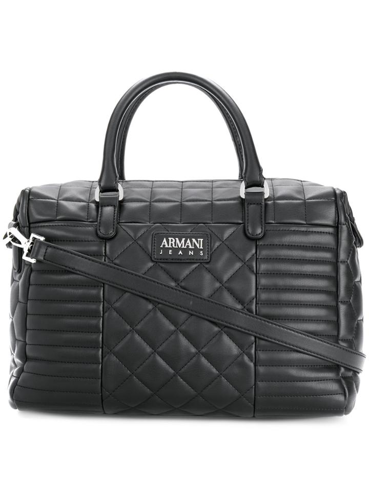 Armani Jeans Quilted Tote - Black