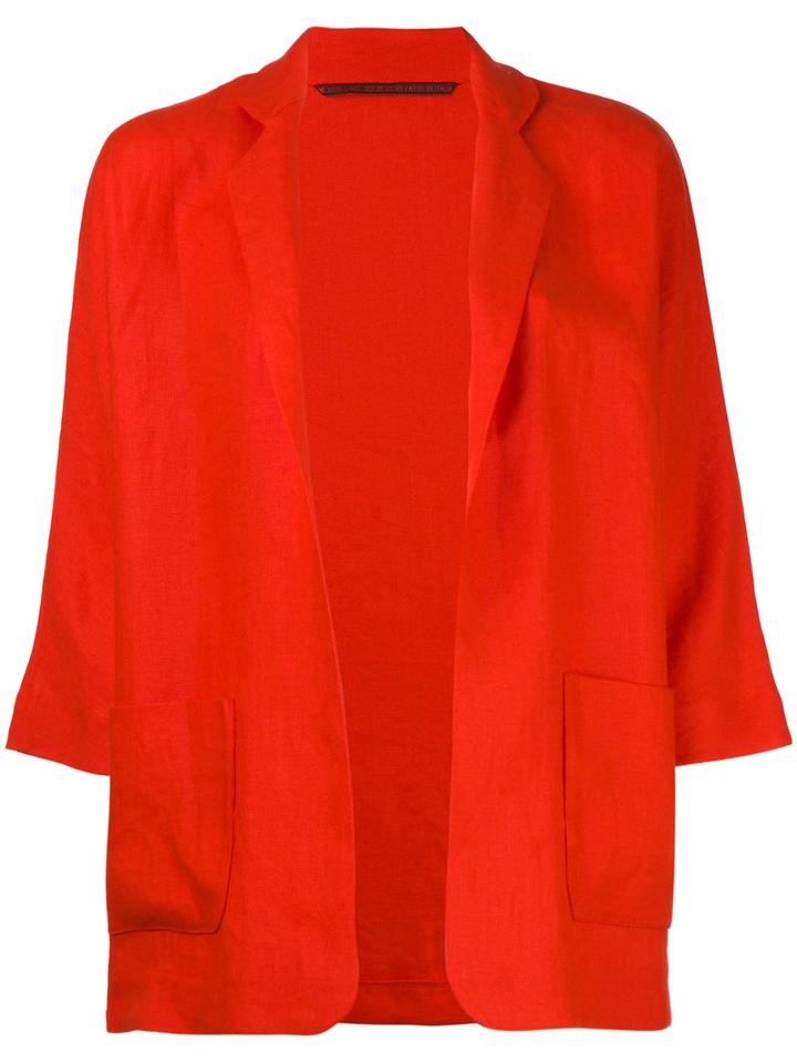Daniela Gregis Open-front Blazer, Women's, Red, Linen/flax