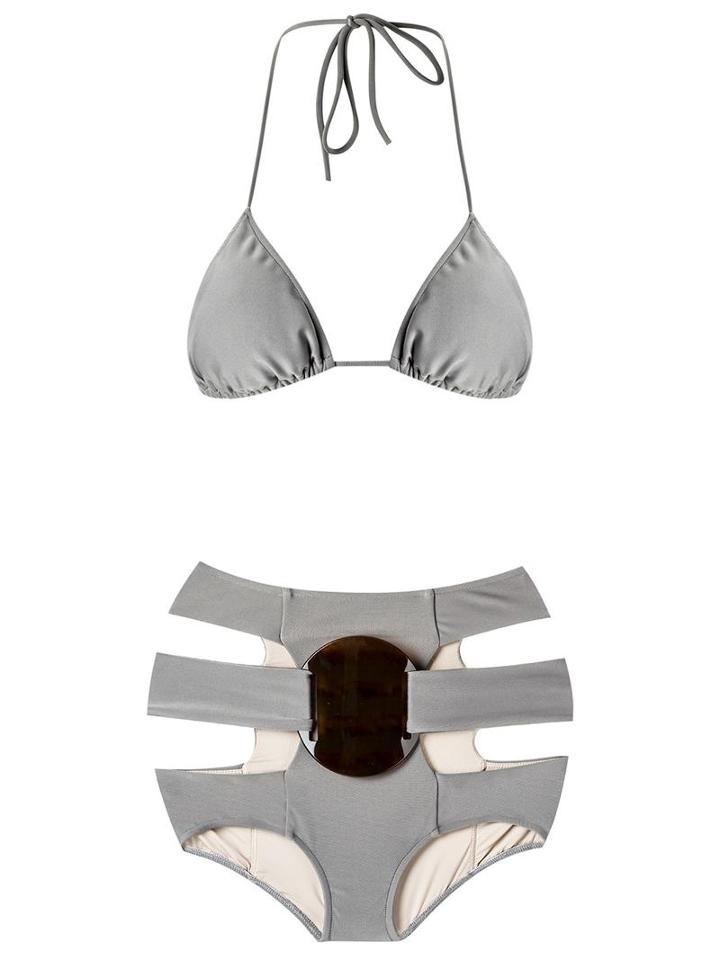 Adriana Degreas Triangle Bikini Set, Women's, Size: P, Grey, Polyamide/spandex/elastane
