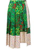 Sjyp Asymmetric Pleated Skirt - Green