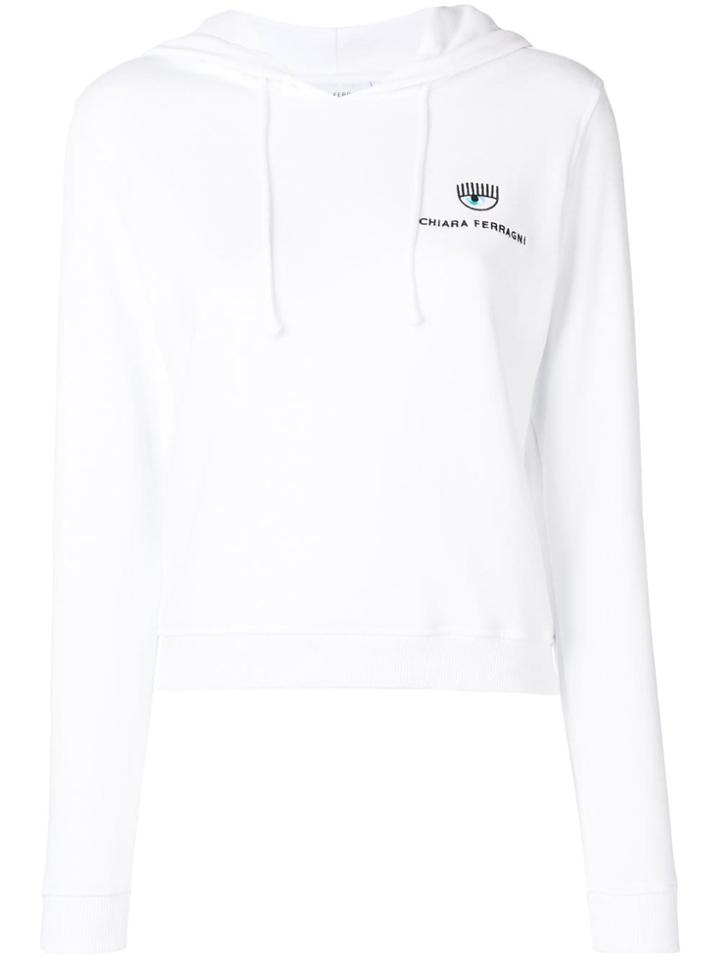 Chiara Ferragni Embroidered Logo Hoodie - White