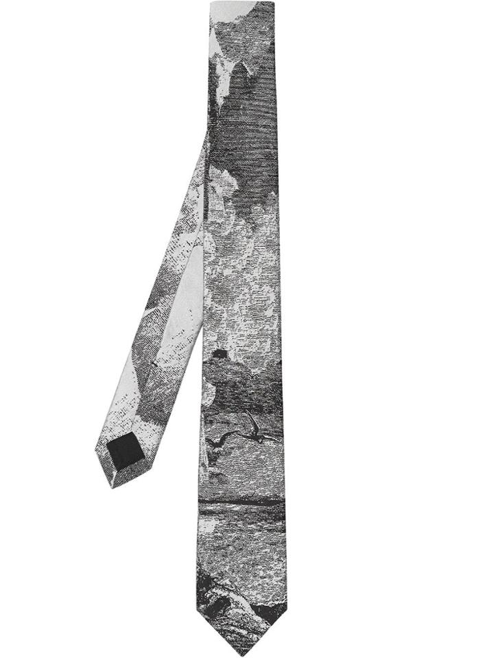 Burberry Slim Cut Dreamscape Silk Jacquard Tie - Black