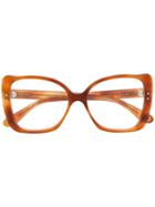 Gucci Eyewear Oversize Frame Glasses - Brown