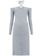Nk Cold Shoulder Midi Dress - Grey