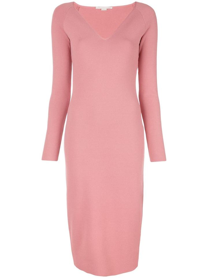 Stella Mccartney V-neck Midi Dress - Pink