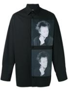 Raf Simons Portrait Print Shirt, Men's, Size: 46, Black, Cotton/spandex/elastane
