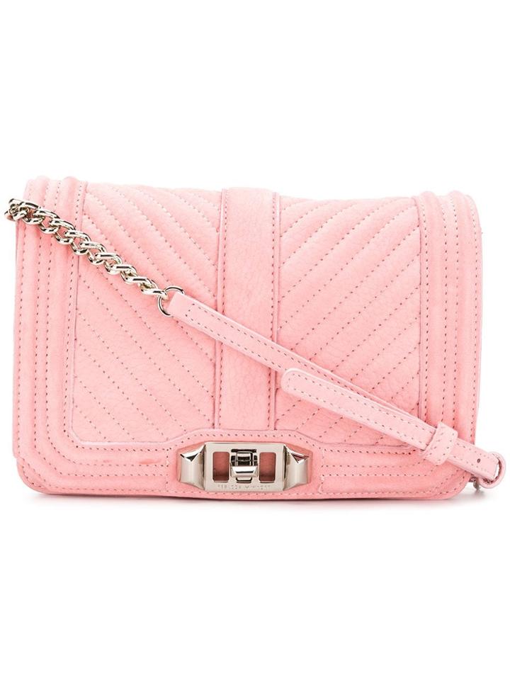 Rebecca Minkoff Chevron-quilted Small Love Crossbody - Pink