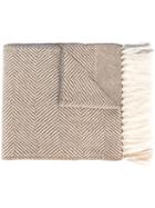 Eleventy Fringed Scarf, Men's, Nude/neutrals, Silk/cashmere