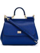 Medium 'sicily' Tote, Women's, Blue, Leather, Dolce & Gabbana