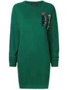 Lédition Sequin Shooting Star Sweater Dress - Green