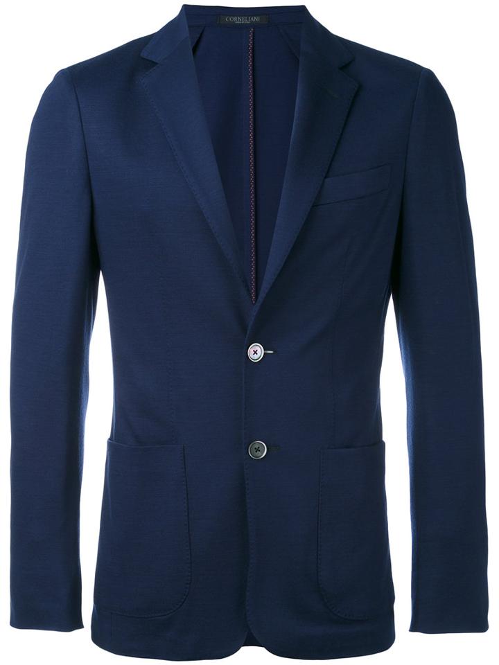 Corneliani - Patch Pocket Blazer - Men - Polyester/virgin Wool - 46, Blue, Polyester/virgin Wool