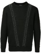 Loveless Studded Knit Sweater - Black