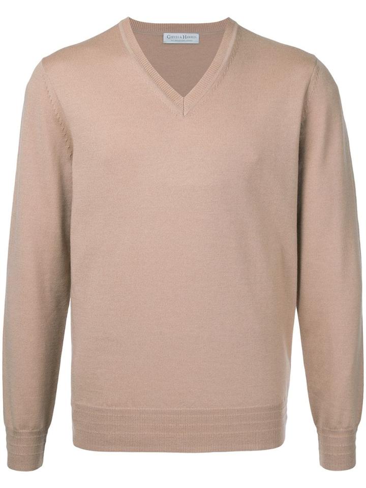 Gieves & Hawkes V-neck Sweatshirt - Neutrals