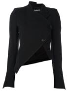 Ann Demeulemeester Asymmetric Cropped Jacket, Women's, Size: 36, Black, Cotton/rayon/virgin Wool