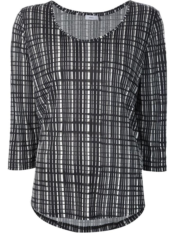 Vince Three-quarter Sleeve Printed Top
