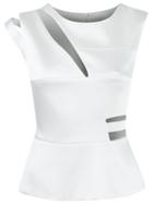 Gloria Coelho Cut Out Details Top, Women's, Size: 40, White, Polyester/acetate