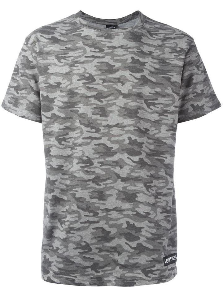 Les (art)ists Camouflage Print T-shirt, Men's, Size: Medium, Grey, Cotton