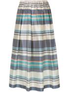 Semicouture Plaid A-line Midi Skirt - Multicolour