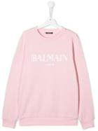 Balmain Kids Teen Logo Sweatshirt - Pink