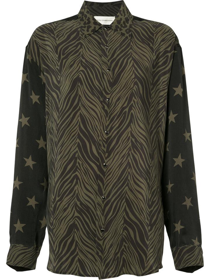 Faith Connexion - Animal Print Button-up Shirt - Women - Silk - S, Women's, Green, Silk