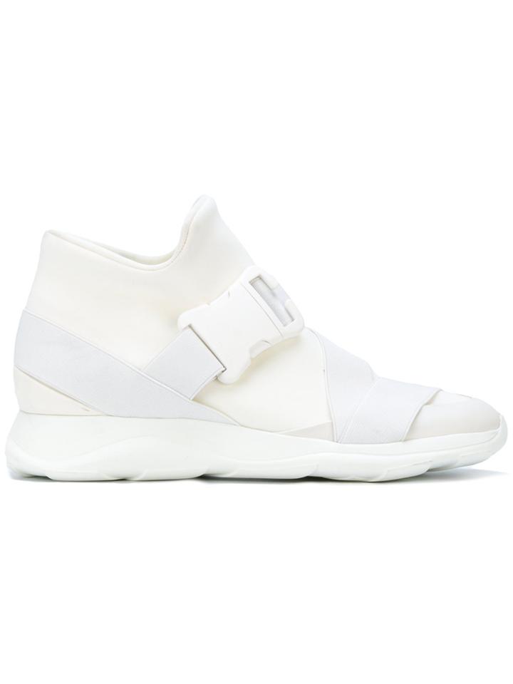Christopher Kane Safety Buckle High-top Sneaker - White