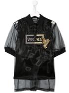 Young Versace Sheer Polo Shirt - Black
