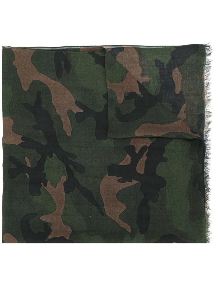 Valentino Embroidered Bee Scarf - Green