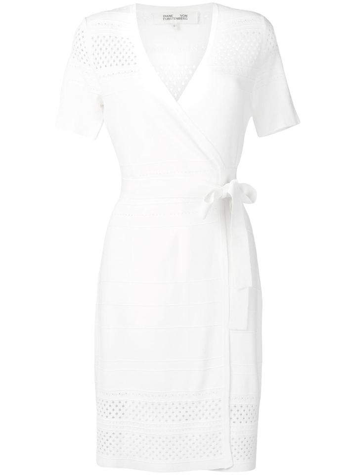 Dvf Diane Von Furstenberg Knitted Wrap Dress - White