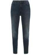 Mother Frayed Stepped Hem Jeans - Blue