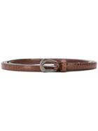 Brunello Cucinelli Skinny Textured Belt - Brown