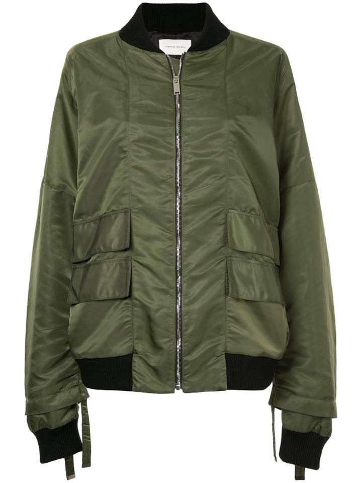 Strateas Carlucci Orchis Veil Bomber Jacket - Green