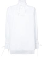 Derek Lam Long Sleeve Mandarin Collar Shirt With Ties - White