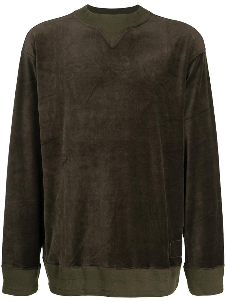 Maison Mihara Yasuhiro Long Sleeved Velvet Sweater - Green