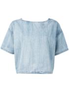 Diesel - Cropped T-shirt - Women - Cotton - Xs, Blue, Cotton