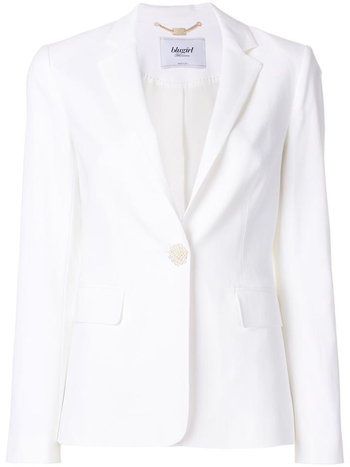 Blugirl Pearl Button Blazer - White