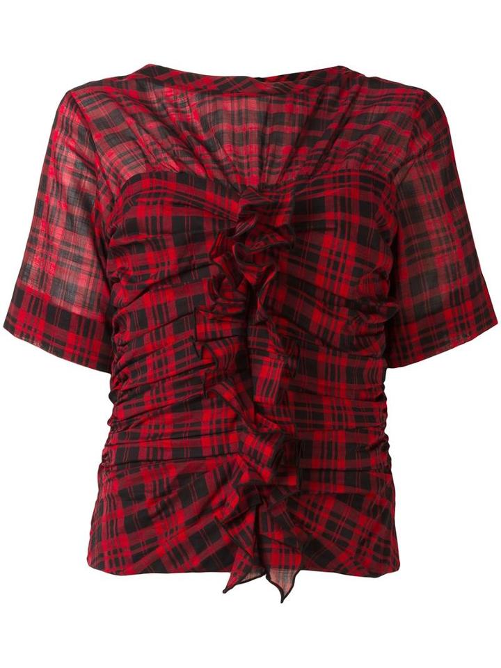 Isabel Marant Étoile Checked Blouse, Women's, Size: 38, Red, Cotton/linen/flax