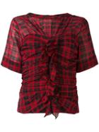 Isabel Marant Étoile Checked Blouse, Women's, Size: 38, Red, Cotton/linen/flax