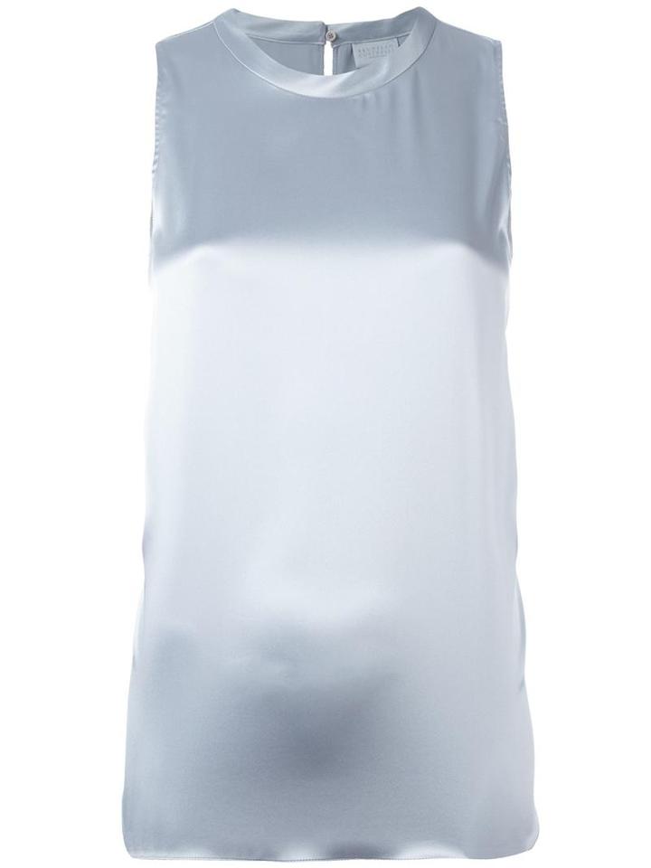 Brunello Cucinelli Classic Tank Top, Women's, Size: Xl, Blue, Silk/spandex/elastane