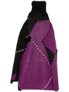 Raf Simons Raf Turt Nk Sngl Pnl Jqrd Swtr Blk Purp - Black