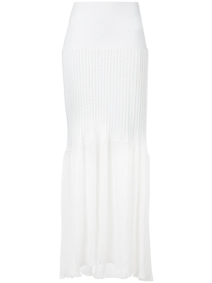 Sonia Rykiel Long Textured Skirt, Women's, Size: Large, White, Cotton/viscose