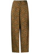 Uma Wang Draped Floral-print Trousers - Brown
