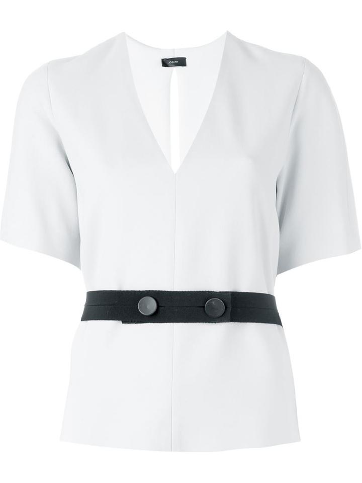 Joseph Belted V-neck Blouse