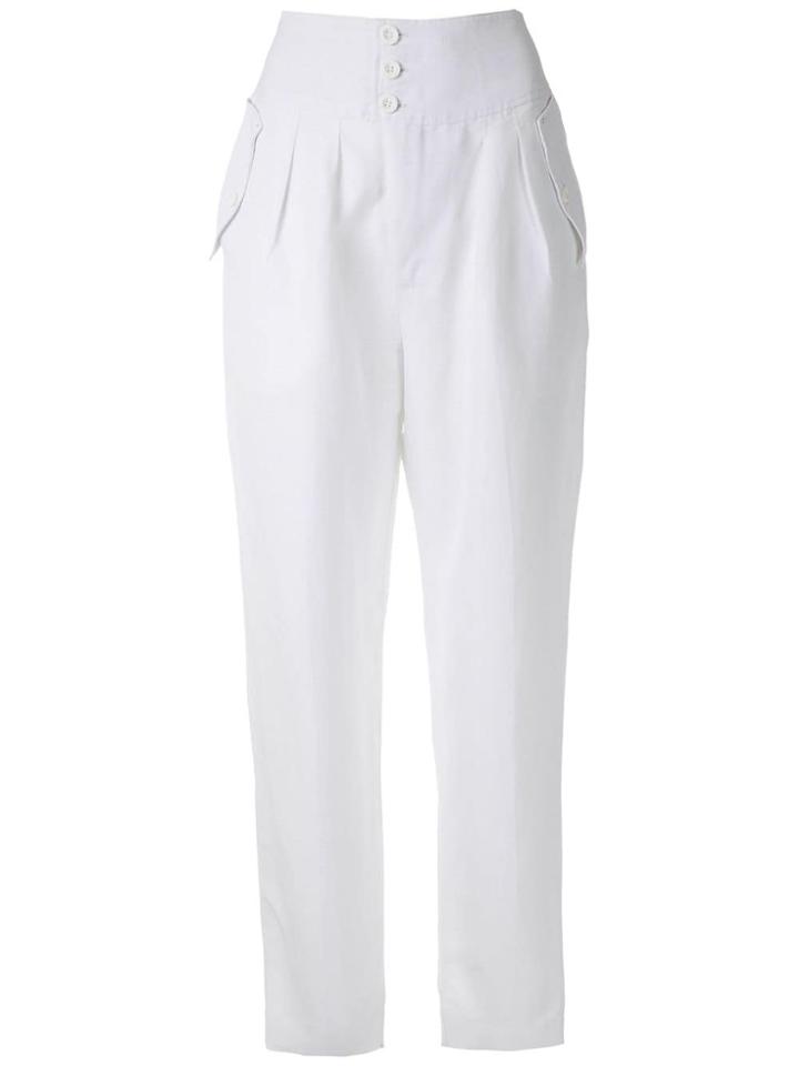 Tufi Duek Pleated Linen Trousers - White