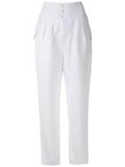 Tufi Duek Pleated Linen Trousers - White