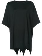 Yohji Yamamoto Oversized Zig-zag Hem T-shirt - Black