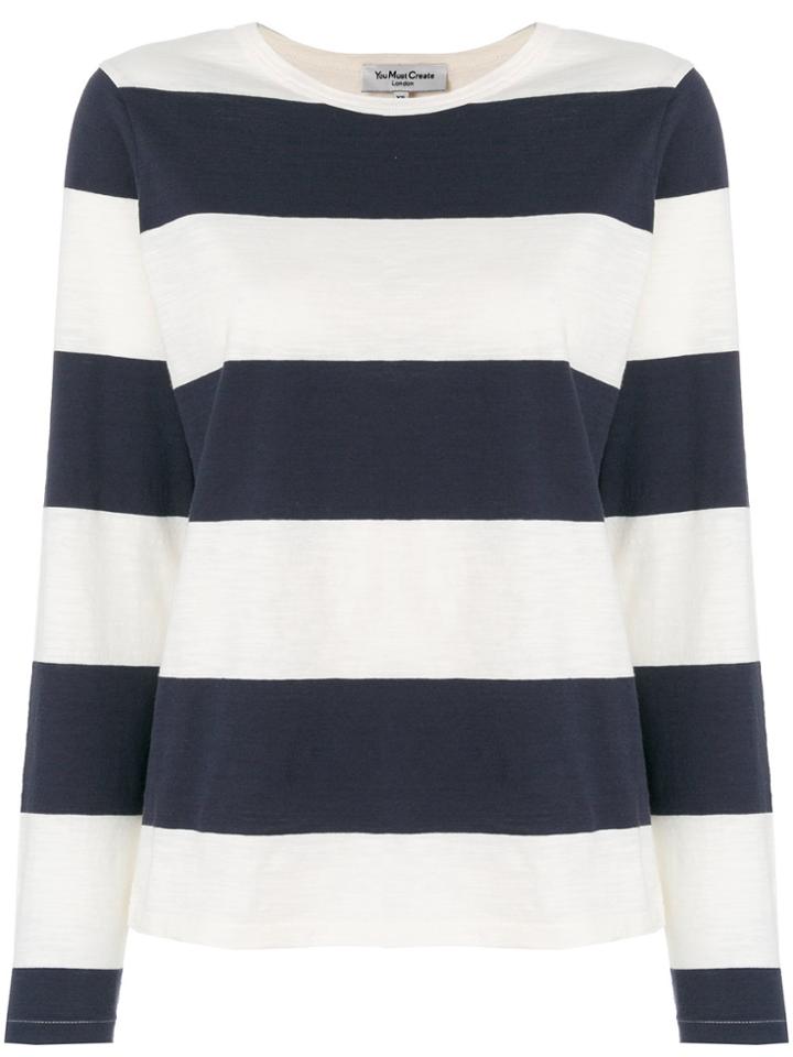 Ymc Striped Long-sleeve Sweater - Blue