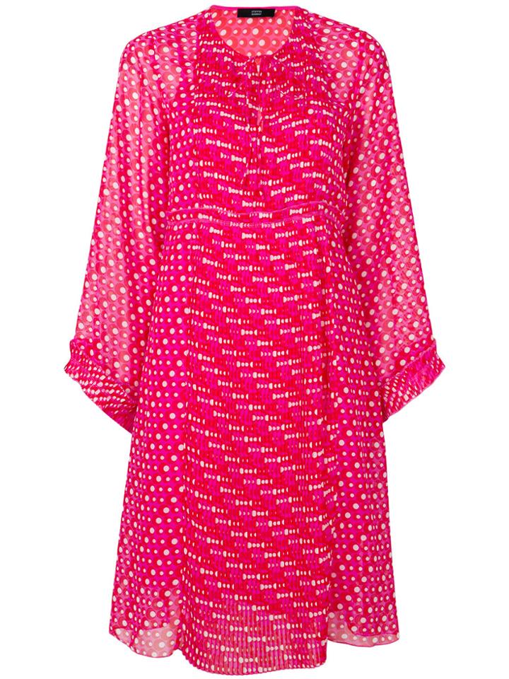 Steffen Schraut Dotted And Pleated Dress - Pink & Purple