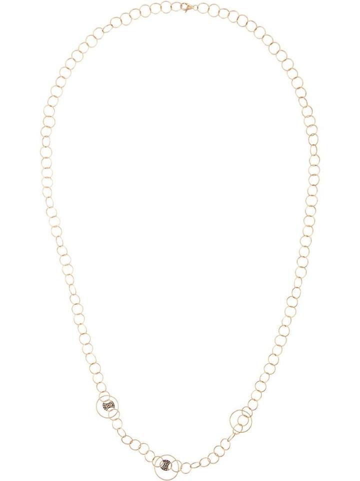 Adeesse Circle Chain Bow Charm Necklace - Yellow